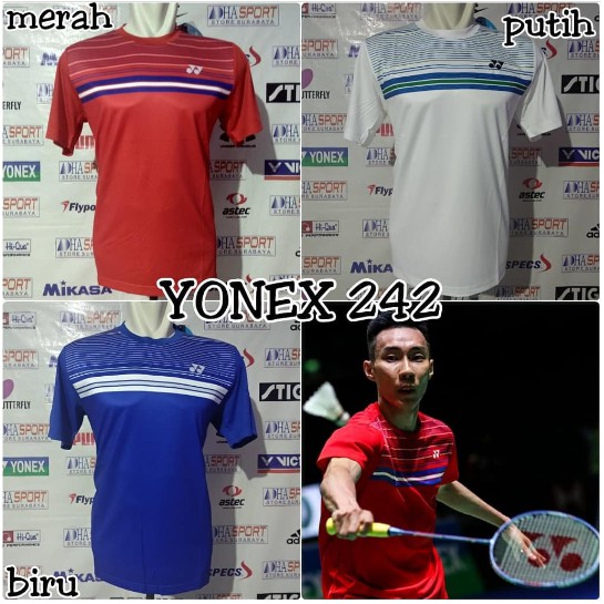 BAJU BADMINTON YONEX 242 IMPORT BAJU YONEX BADMINTON GRADE ORI MURAH