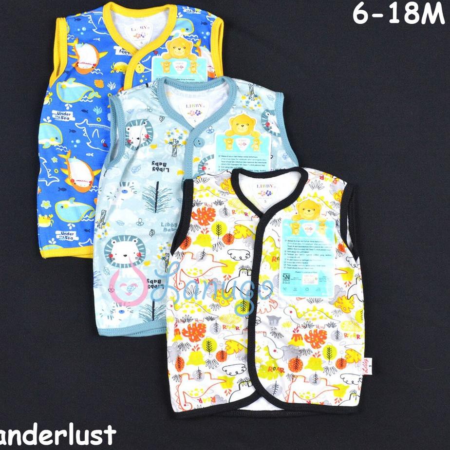 Q 00 LIBBY  3 Pcs Baju  Kutung Bayi  Baby Motif S M L 6 9 9 