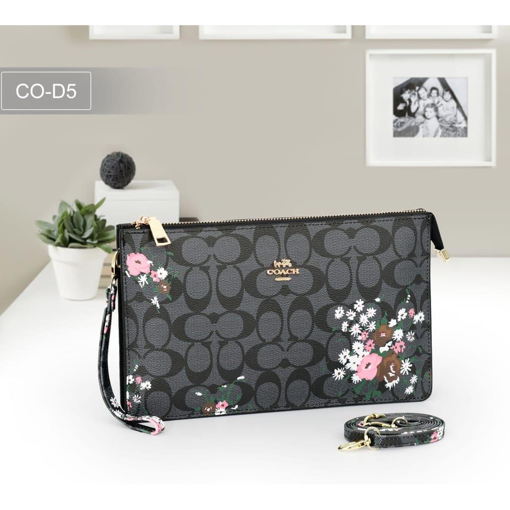 (big)HANDBAG C0-D5 COACH (BUNGA) || CLUCTH WANITA || TAS IMPORT