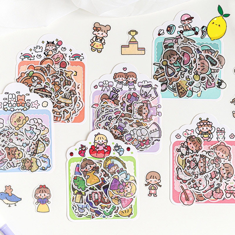 

Stiker Karakter Lucu Monica and Friends Flake Sticker Set
