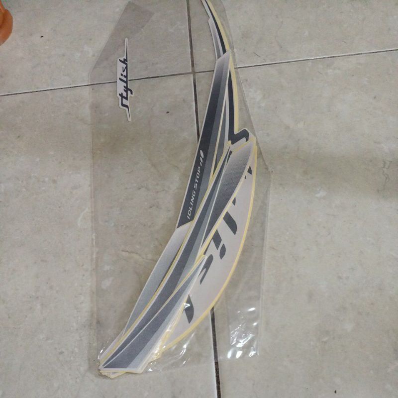 striping stiker les body Honda Scoopy stylish 2019 2020 putih bahan original