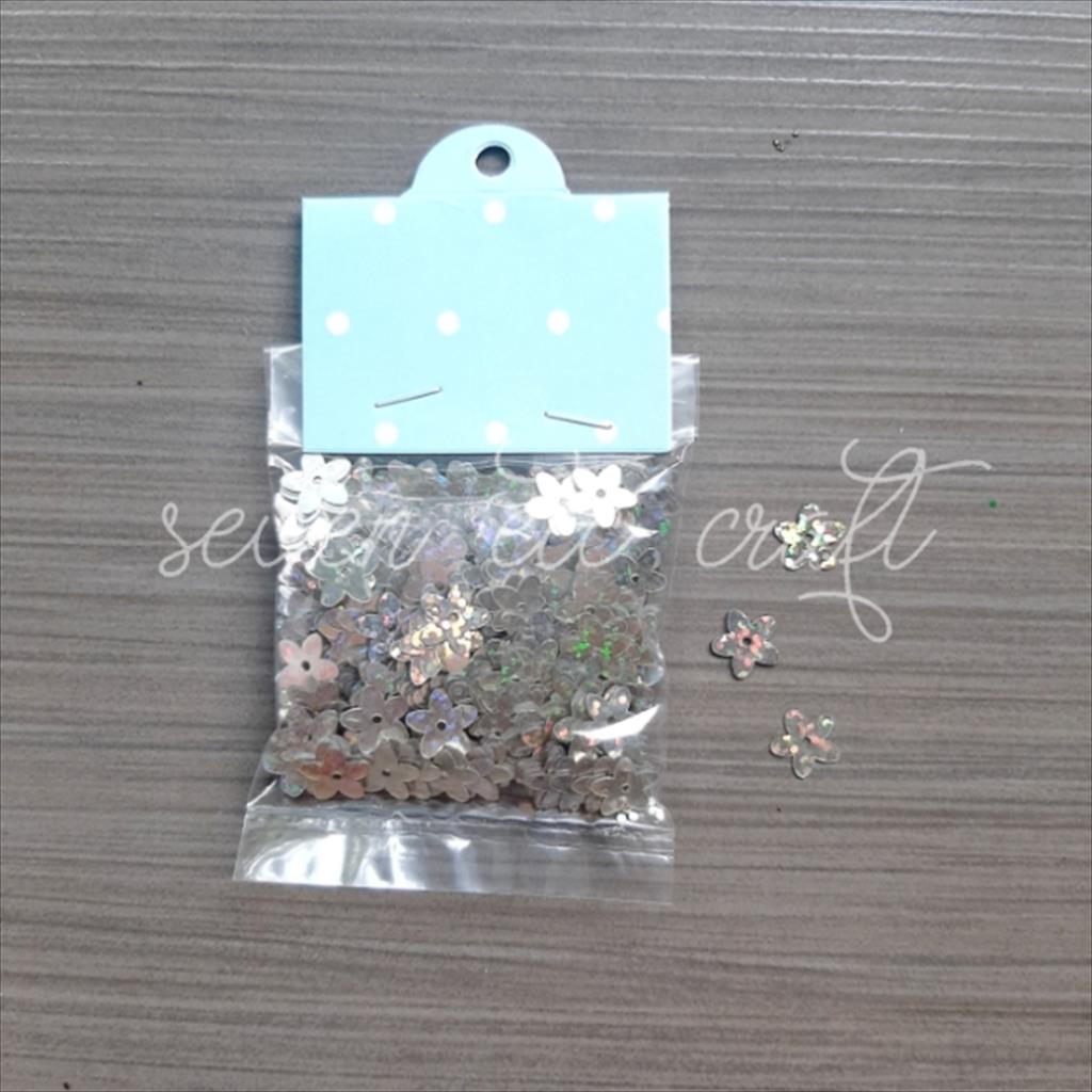 10 gram Payet Ramboci Bunga 1 cm SILVER LASER
