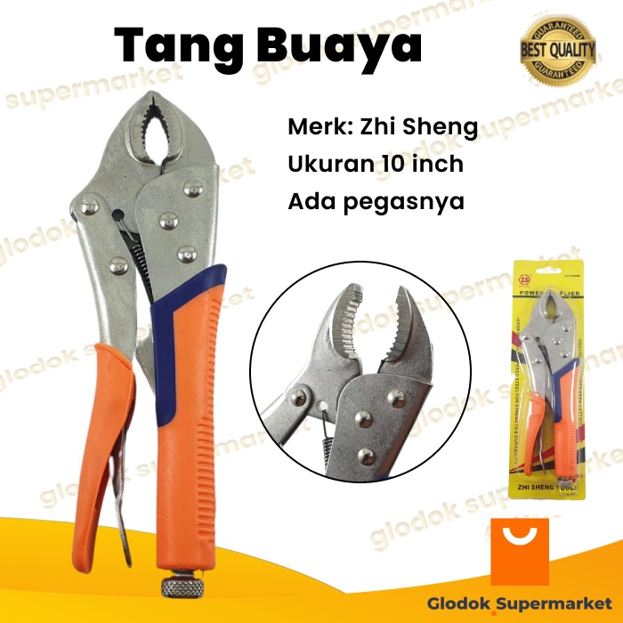 Tang Jepit Buaya 10 inch Curved Locking Pliers 250mm Zhi Sheng