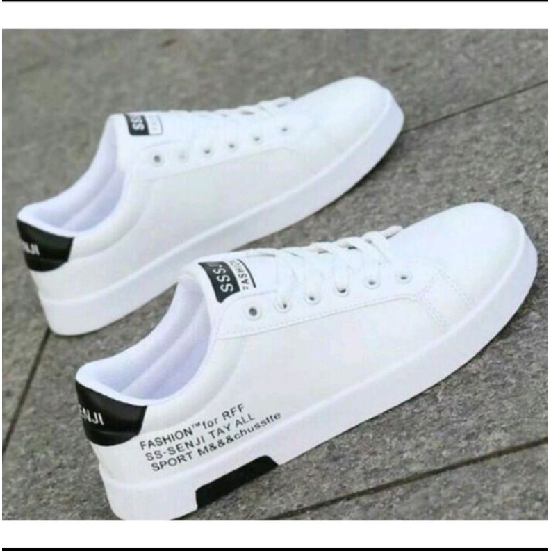 HUMAIRAH_OLDSHOP - SEPATU Sneakers WHITE&amp;BLACK ss.senji sepatu fashion