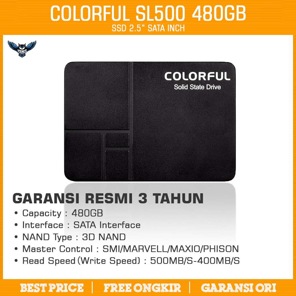 Colorful SL500 SSD 480GB Sata 3 - Colorful SL 500 3D Nand 480 GB 2.5&quot;