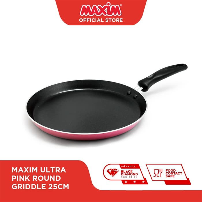 Maxim Ultra Round Griddle Crepes Teflon 25 cm Pink