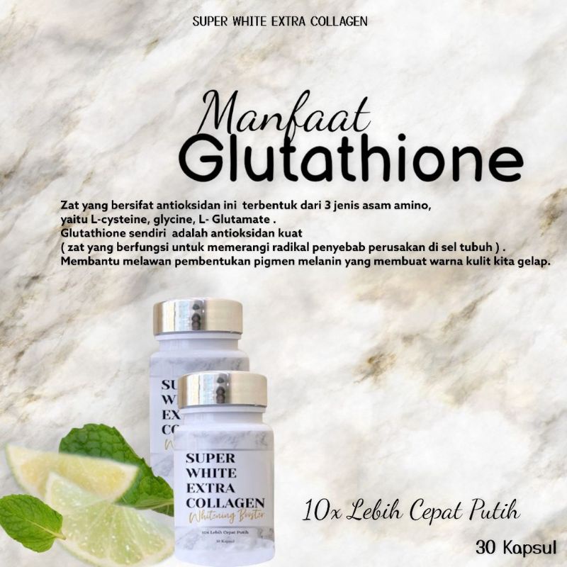 0SUPER WHITE EXTRA COLLAGEN SUPLEMEN PEMUTIH BADAN VIRAL/Super White Extra Collagen