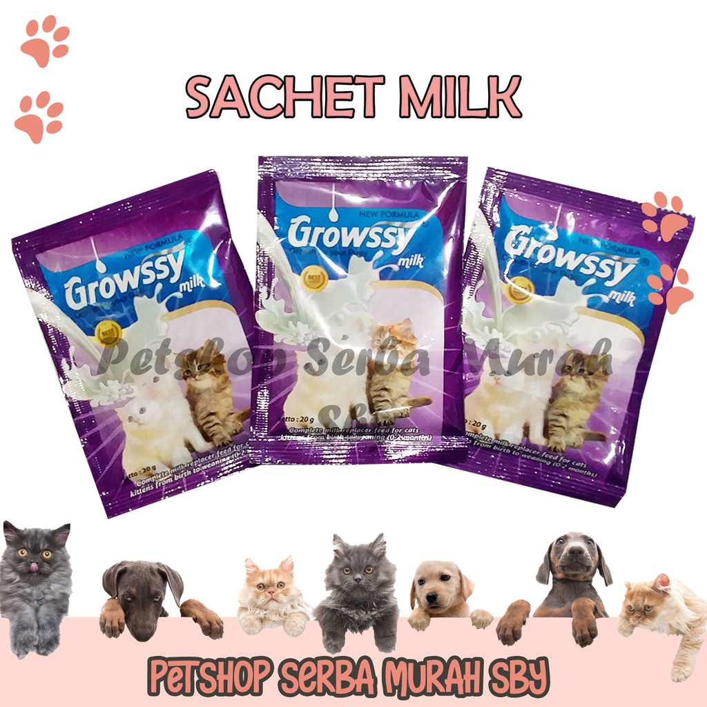 Growssy Milk 20gr  - Susu Kucing - Kitten Milk Replacer