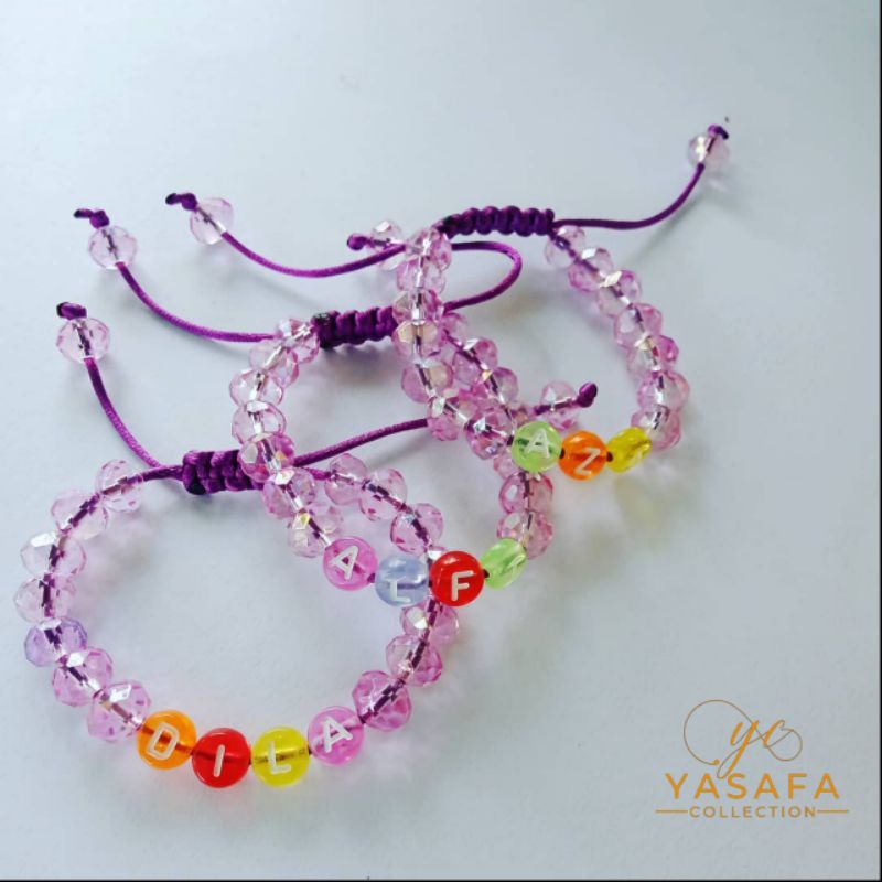 Yasafa Gelang Anak/Dewasa Kristal Nama Request