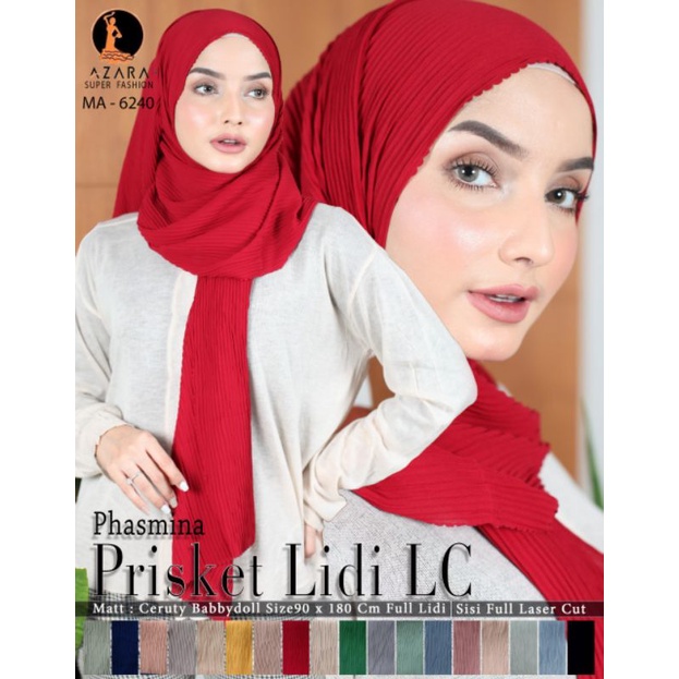 PROMO HEBOH...PASHMINA PLISKET LIDI ORI AZARA