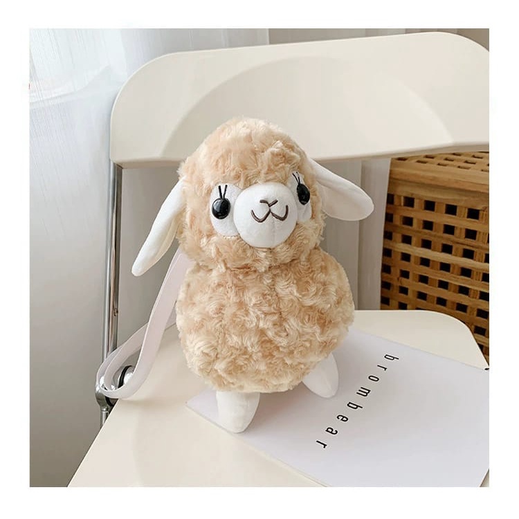 Tas Selempang Boneka Model Domba / Tas Boneka Selempang Bulu