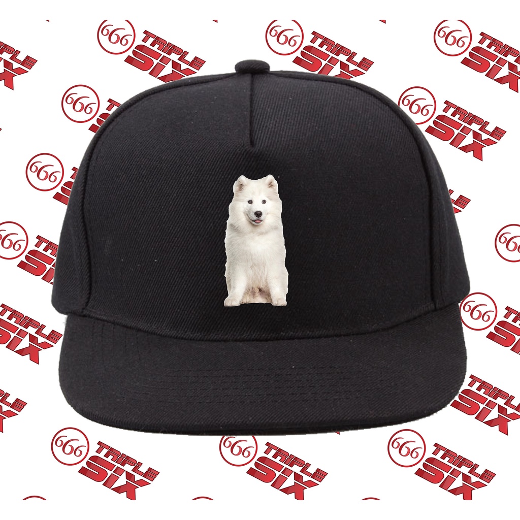 Topi Snapback Cotton Anjing Dog Breed Samoyed