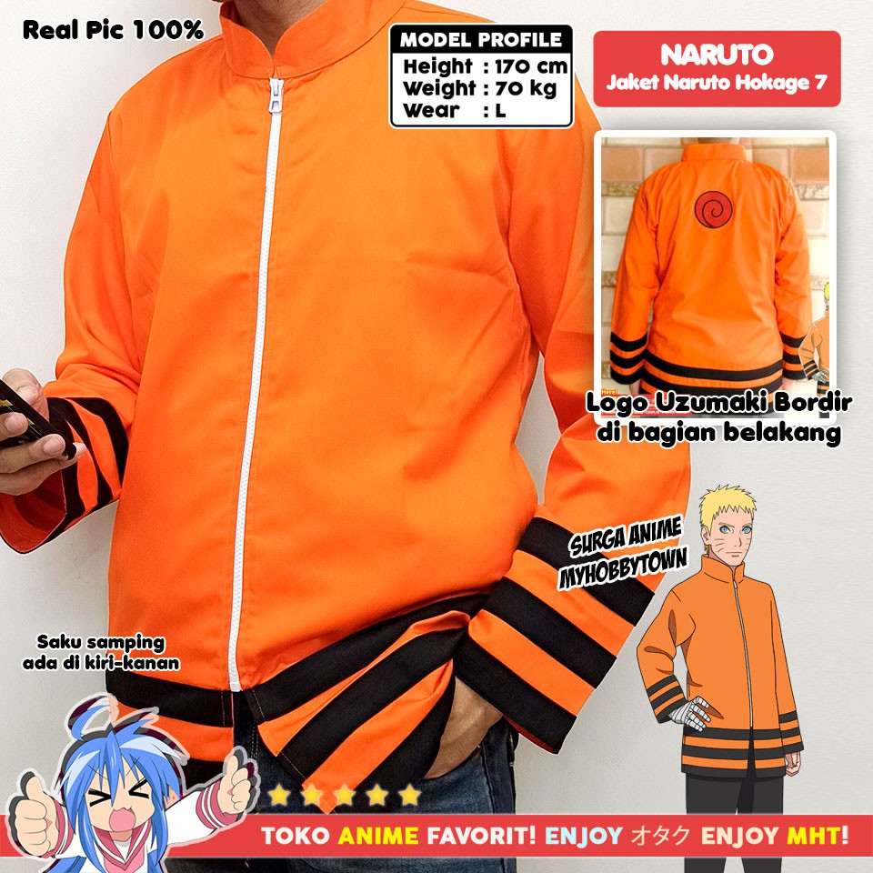 Jaket Anime Boruto Naruto Hokage 7 - Kostum Anime Cosplay