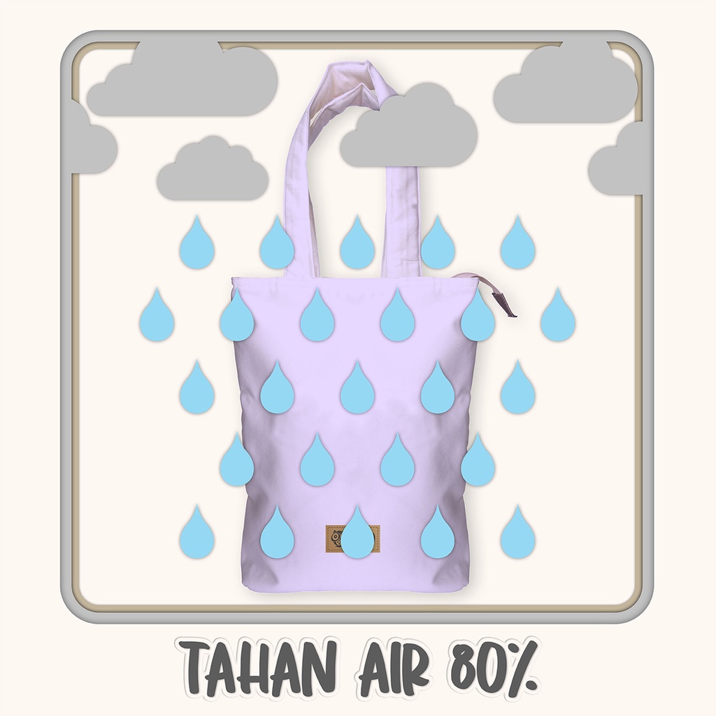 Tote Bag Polyester Water Resistant Lilac