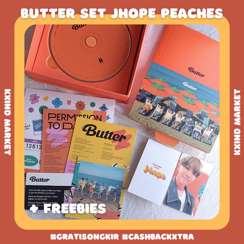 Album Butter BTS Peaches Jhope SET / PC hobi / butter Cream / PC JK v Tae Jimin jin rm