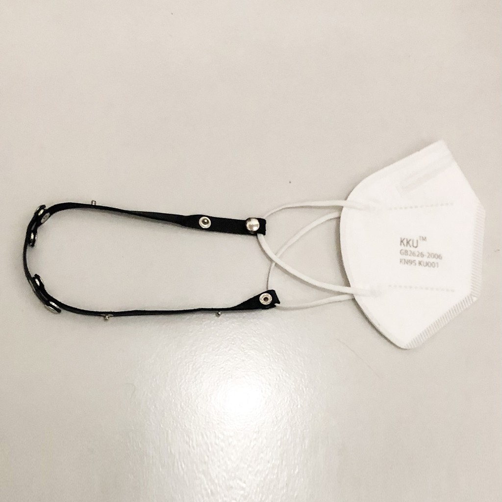 Konektor Masker Hijab Model Kulit Asli + Kancing / Tali Pengait Masker Hijab / Earsaver Connector