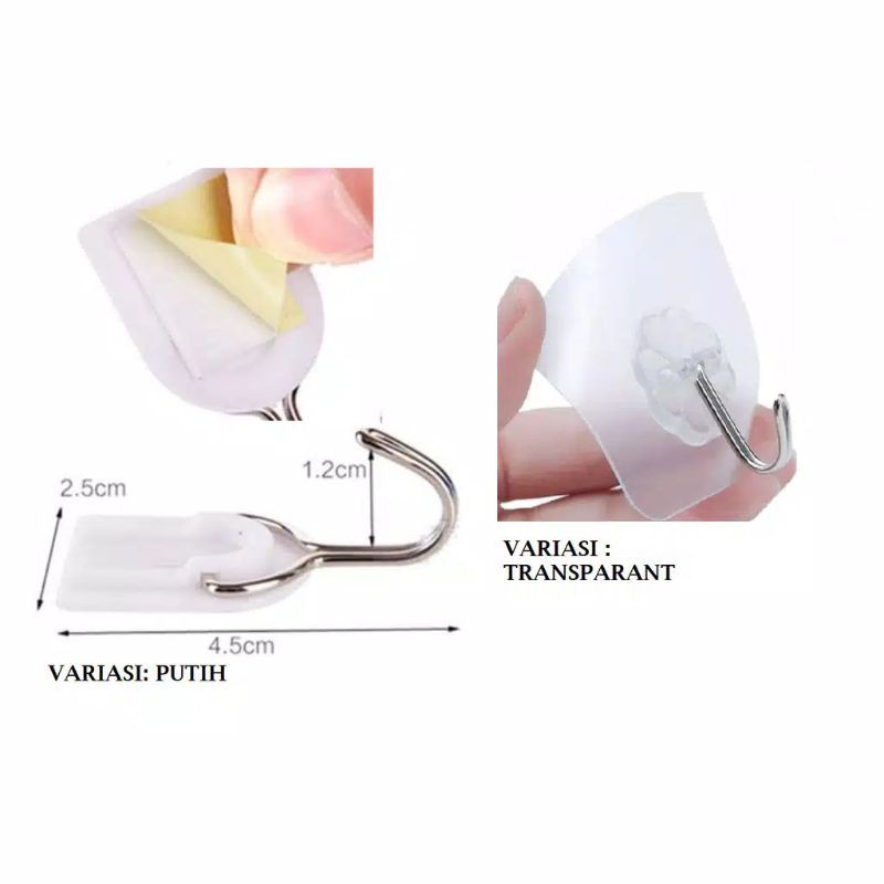 Gantungan Hook Magic Tempel Ajaib Serbaguna Aksesori Kamar Mandi Kait Dinding Bebas Paku - BY