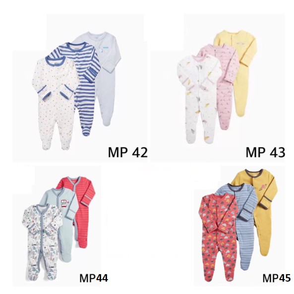 (Kiddiwear) MP42-45 Mamas Papas Sleepsuit Jumper bayi panjang tutup kaki tangan