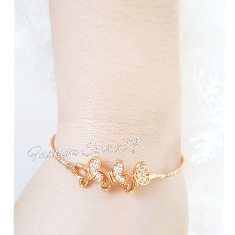 Gelang Bangle Free Size Dewasa Anak Love Buterfly impor xuping Yaxiya Gelang Anak Gelang Dewasa