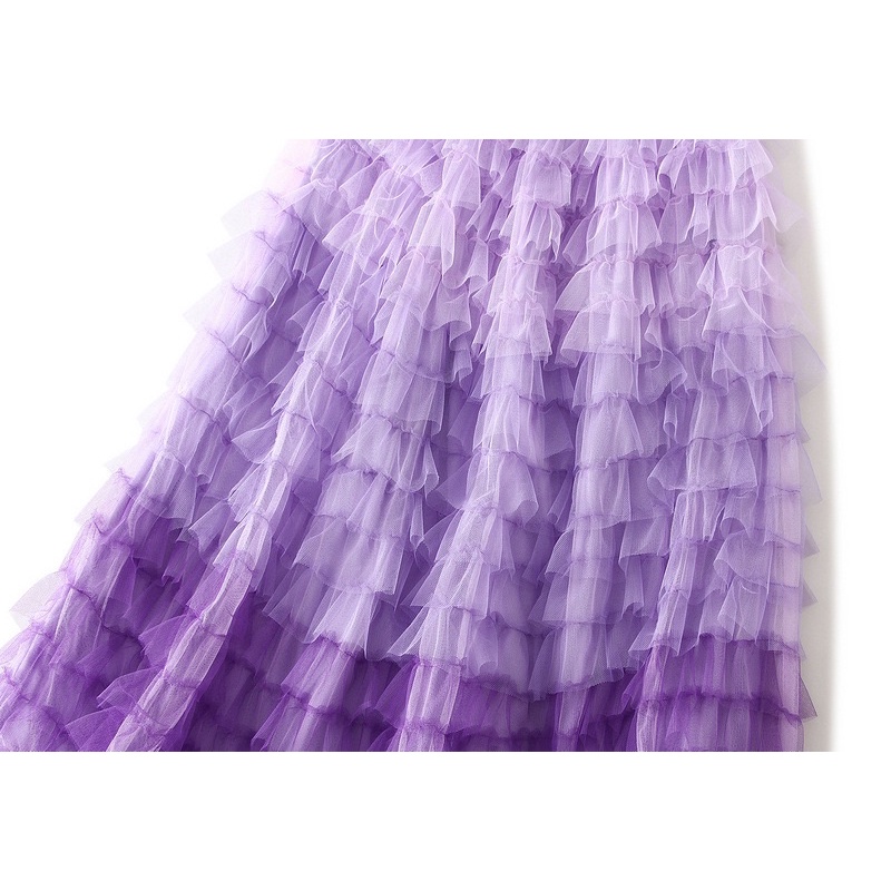 Maxi Gradient Mesh Cake Tutu Skirt Import Premium ( Rok Tutu Panjang Susun Kue Gradasi )