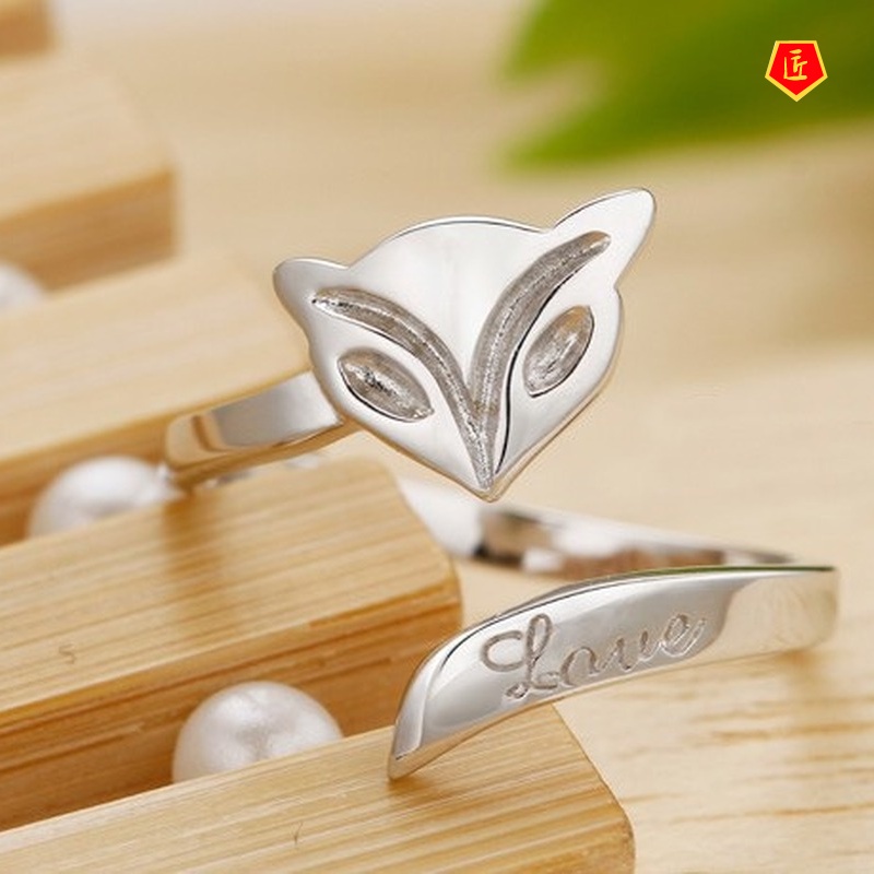 [Ready Stock]Women's Simple Personality Silver Fox Ring