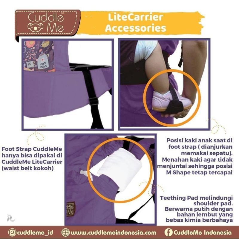 Cuddleme Lite Carrier Teething Pad &amp; Foot Step | Gigitan Pijakan Kaki