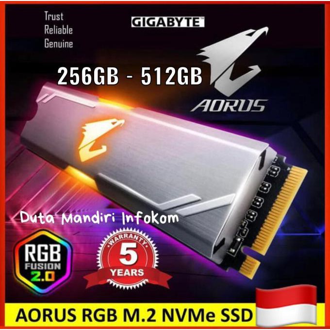 Gigabyte Ssd Aorus Rgb M.2 Nvme 512Gb Pcie 3.0 X4 - Nvme 512Gb Rgb Termurah