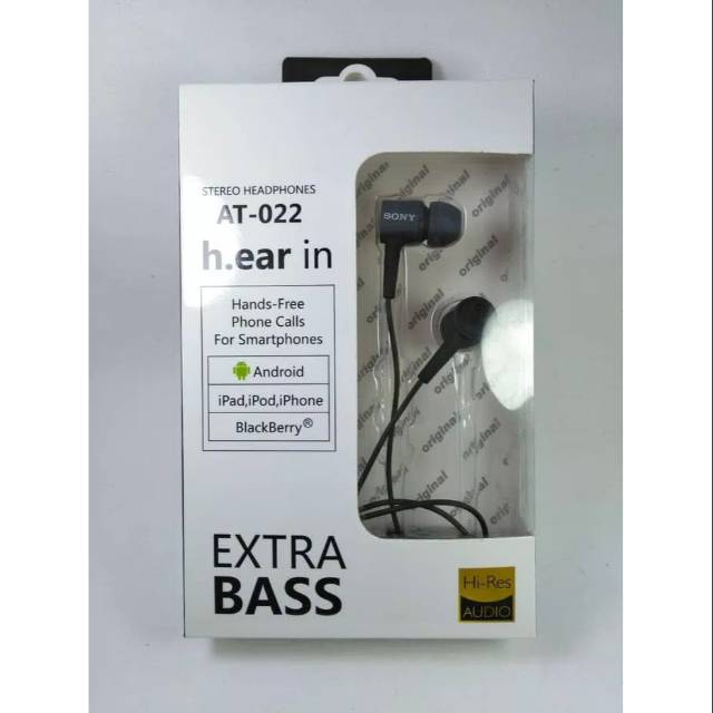 Handsfree headset earphone sony AT-022 extra bass