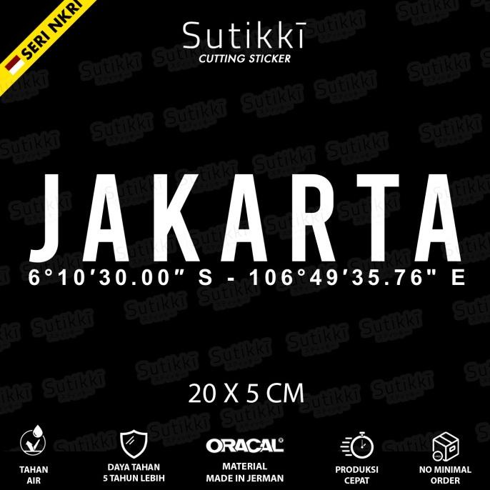 

Cutting Sticker Jakarta Kordinat Stiker Vinyl - Seri NKRI Indonesia sukik90 Juara