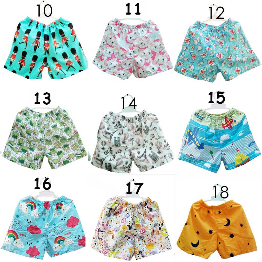 MOTIF RANDOM Celana Pendek Size 1,3,5,7 th Anak Celana Kolor Akachan Short Pants Anak Cewek Cowok cp