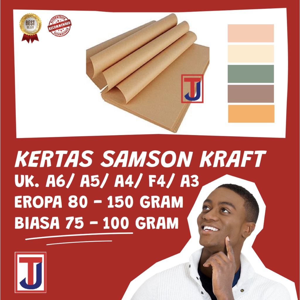 

Kertas Karton Samson Kraft Craft Korea / Biasa 80 / 100 / 120 Gram Ukuran A6/A5/A4/Folio F4/A3