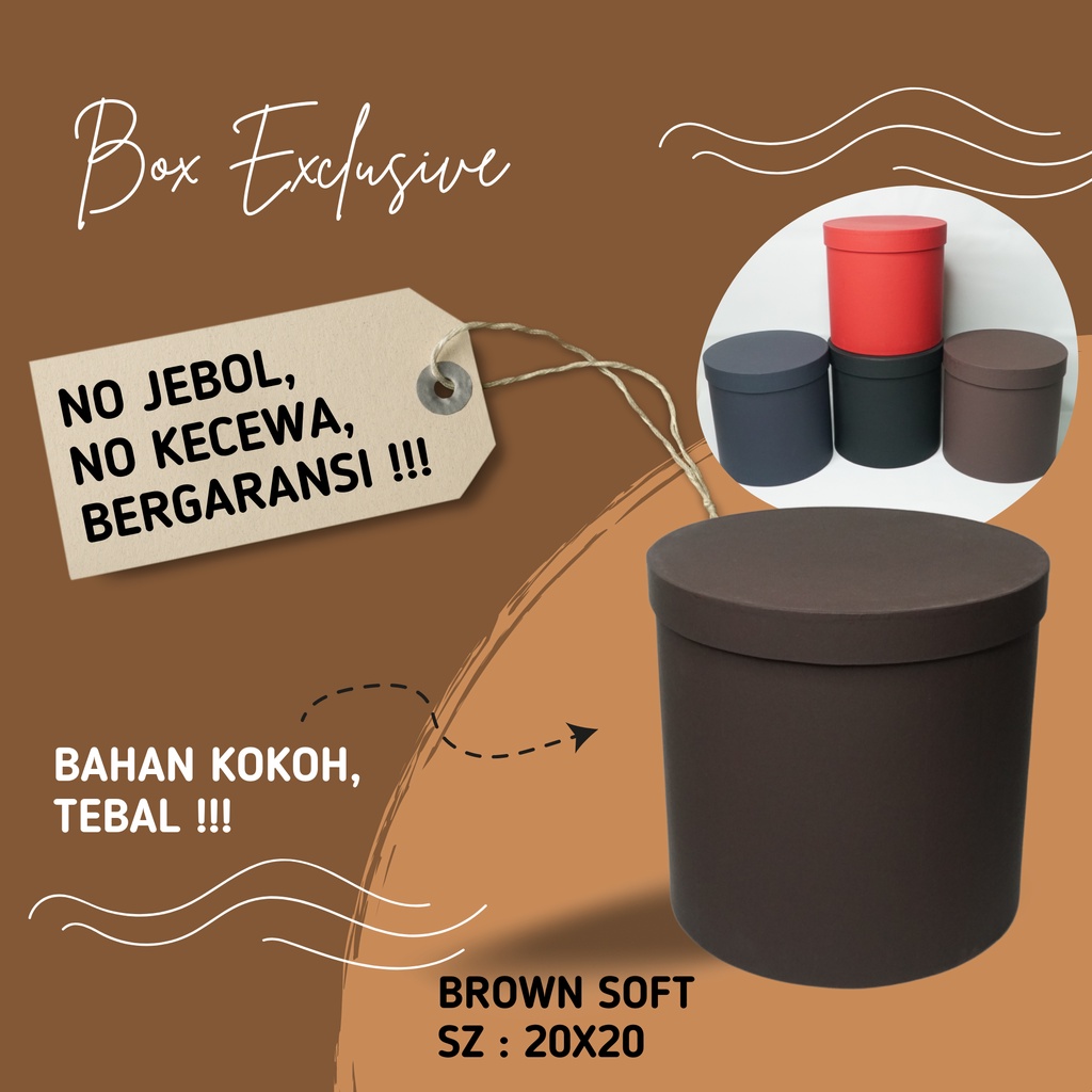 

BLOOM BOX BULAT / GIFT BOX FLOWER / ROUND BOX PREMIUM / BOX BUCKET BALON 20X20 WGCB1B