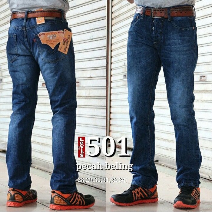 Celana Pria Cargo Panjang Imbe Denim Original 78Pun Celana Kerja  AX679  Jeans Levi'S 501 Biowash