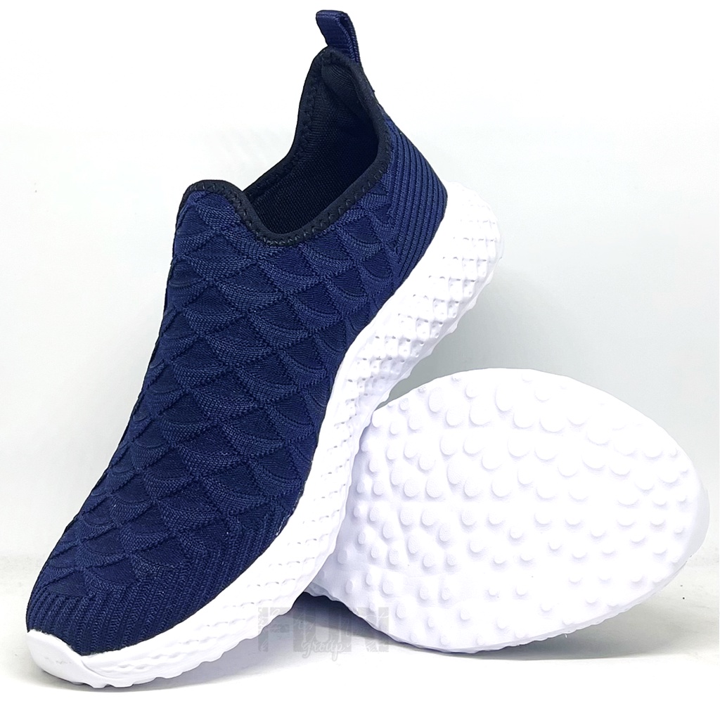 FIURI - Ando Original - FUBORU 39-43 Navy - Sepatu Sneakers Pria - Sepatu Olahraga Pria - Sepatu Knit Rajut Pria - Sepatu Jogging Pria - Sepatu Sport - Sepatu Slip On Pria - Sepatu Cowok