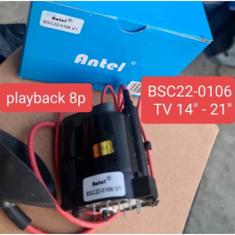 playback flyback tv tabung bsc22-0106 bsc 25 22-0106 kaki 8 pin 8pin