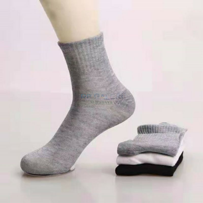 KAOS KAKI PENDEK DI ATAS MATA KAKI POLOS PANJANG KAOS KAKI KANTOR ANKLE SOCK UNISEX FASHION SOCK RB-KANTOR - ABU ABU