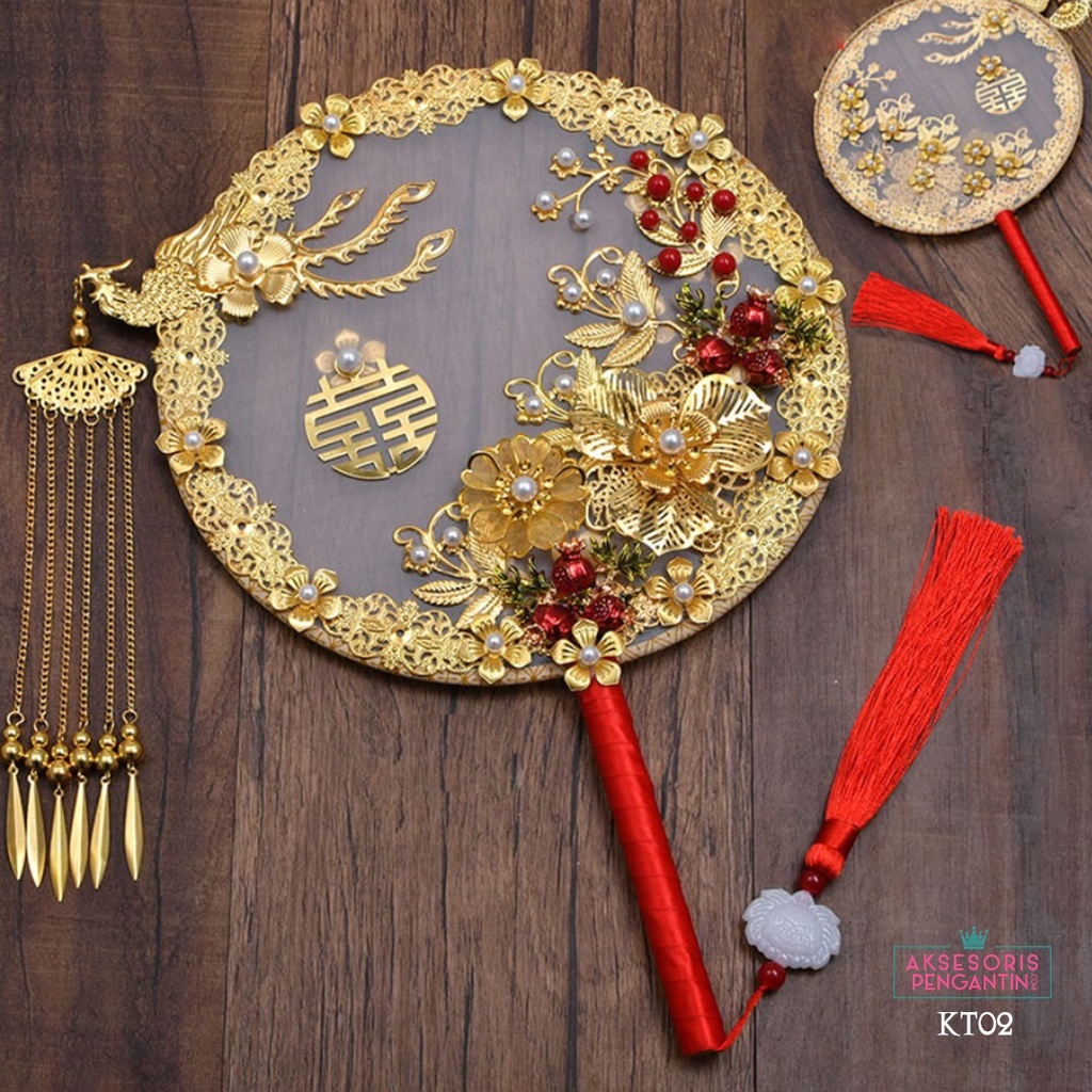 [SUPPLIER] AKSESORIS WEDDING KIPAS TANGAN BULAT TRADISIONAL CHINA KT02