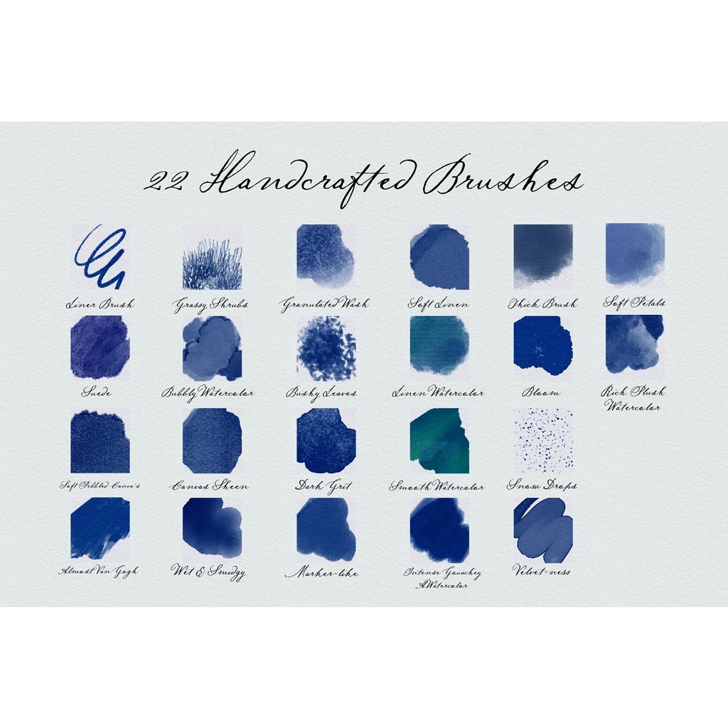 Procreate Brush - Winter Watercolor Brushset &amp; Canvas