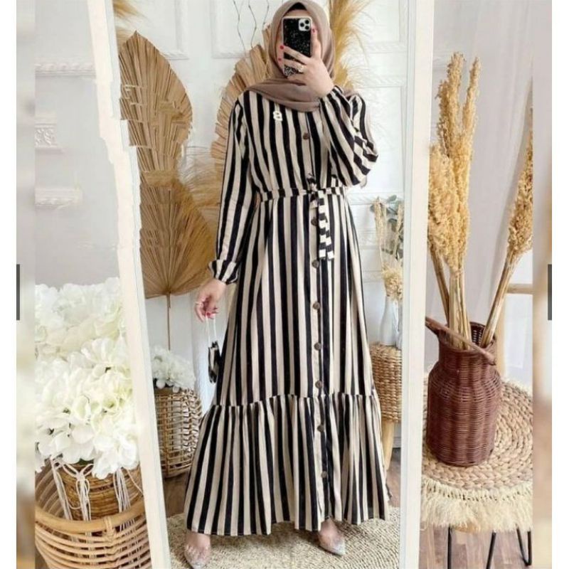 Gamis Jumbo / Dress Muslim wanita / Maxy dress muslim / Gamis Wanita busui friendly-Dress rania hitam