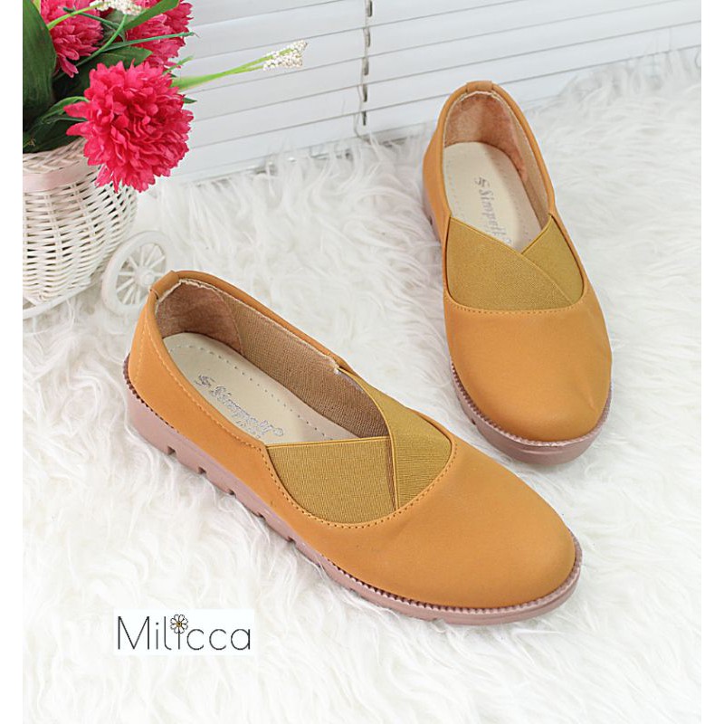 Milicca Sepatu Slip On Kekininian Kasual Dewasa Wanita Terlaris Salina