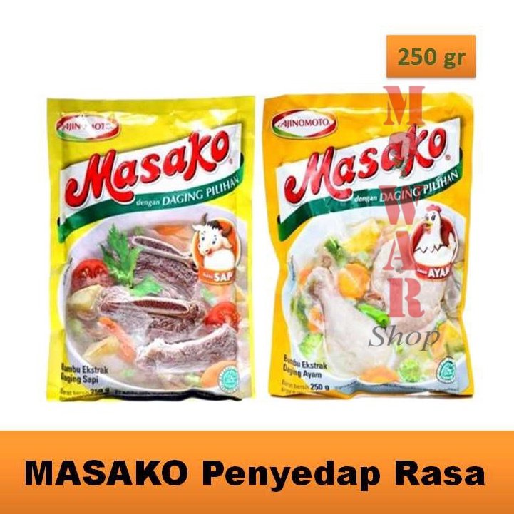 

(250 gr) MASAKO Bumbu Penyedap Rasa Ayam atau Sapi Masako Besar Seperempat Kilo