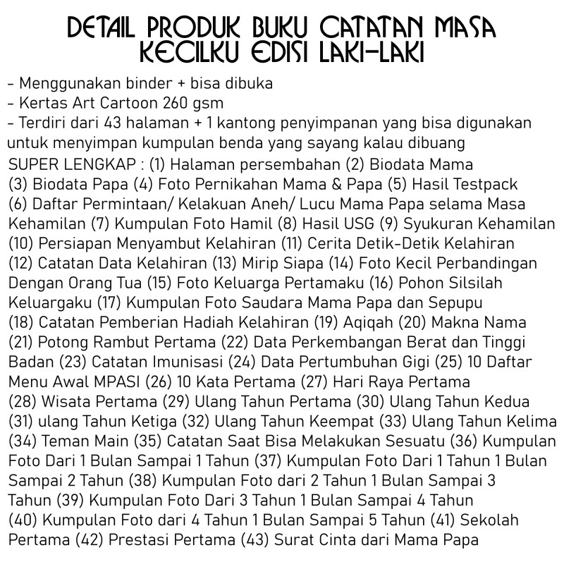 KADO LAHIRAN BUKU BAYI/ SCRAPBOOK BAYI/ JURNAL BAYI LAKI-LAKI