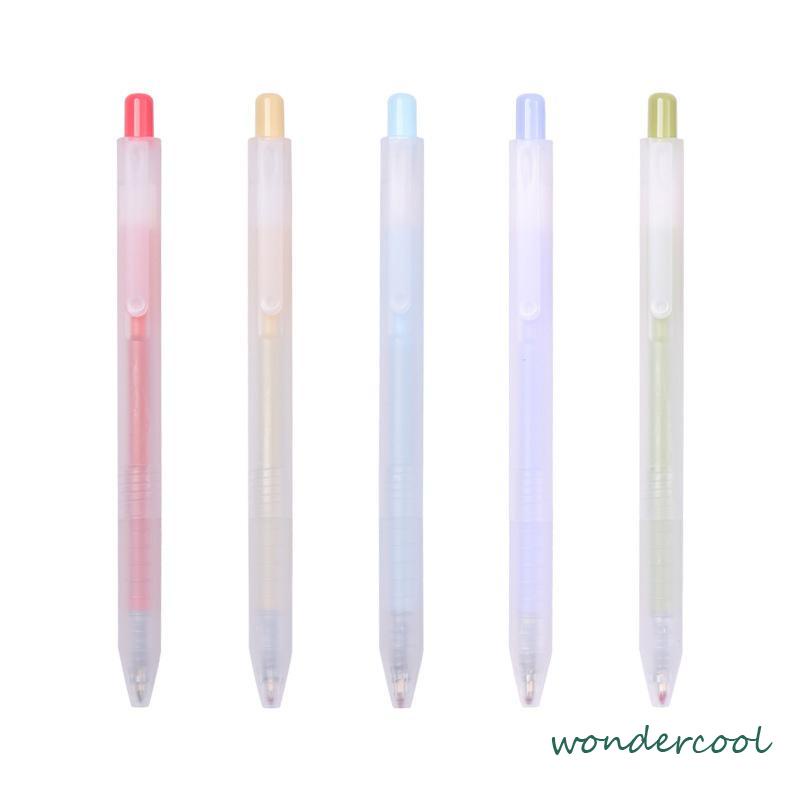 Pena Air Tipe Dorong Buram Transparan 0.5mm Pena Karbon Peluru Pena Gel Mahasiswa Kreatif-Won