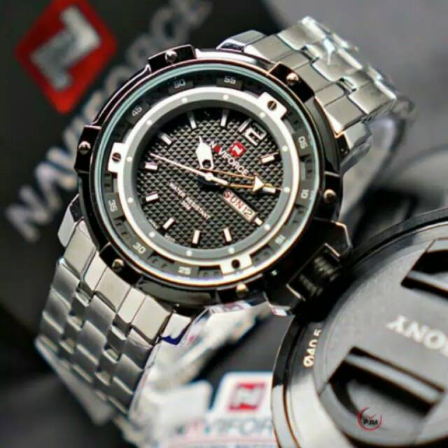 Jam tangan pria naviforce rantai stainles sport original murah keren