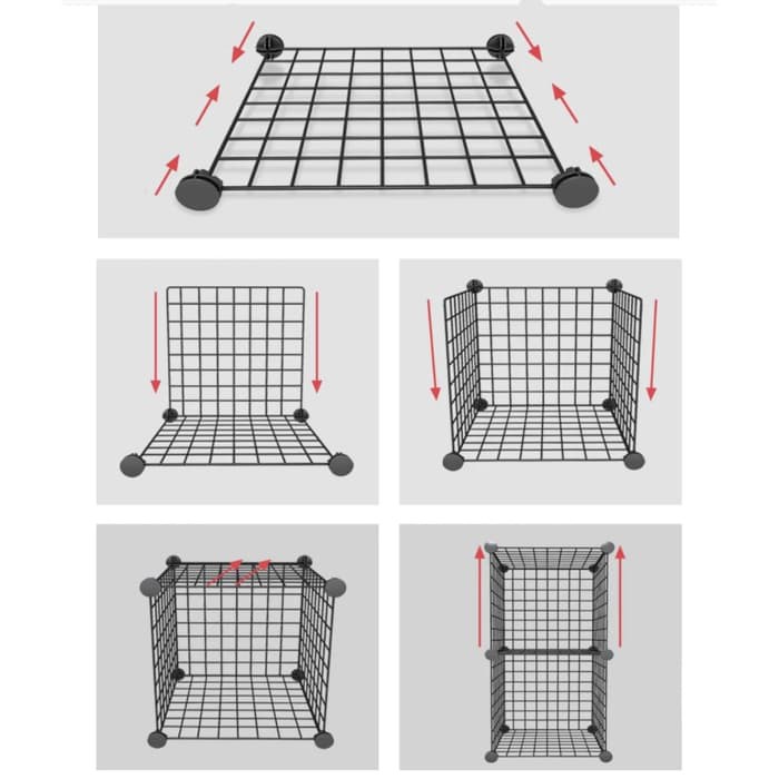 Rak buku serbaguna rak besi pot bunga storage box lemari 6 kotak