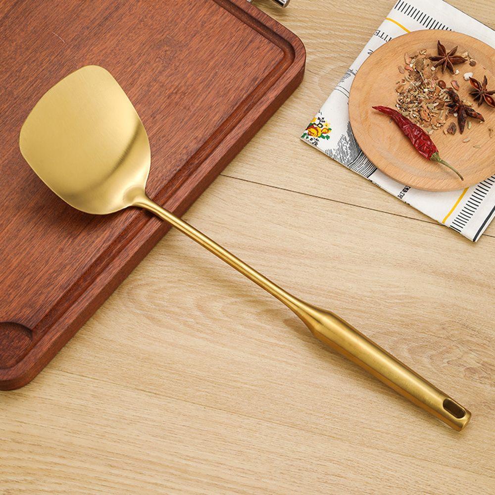 Nickolas1 Soup Ladle Gold Stainless Steel Cookware Saringan Sendok Alat Masak Sendok Nasi Peralatan Dapur Spatula