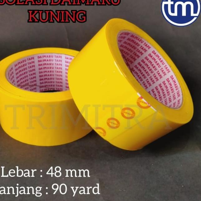 

✸ SELOTIP / ISOLASI / LAKBAN DAIMARU WARNA KUNING PLASTIK OPP 100 METER ➥