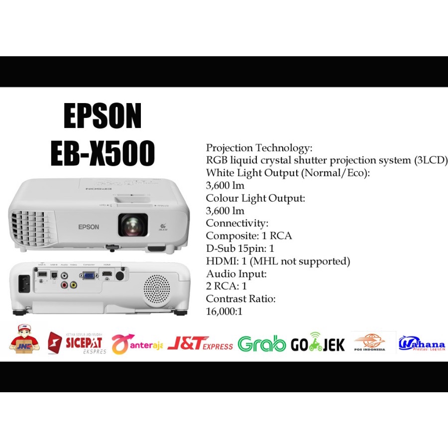 PROJECTOR EPSON EB-X500 XGA 3600 LUMENS 3LCD