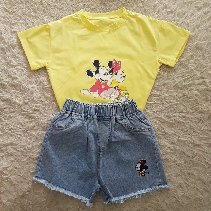 Setelan Anak Perempuan Import mickey hotpants