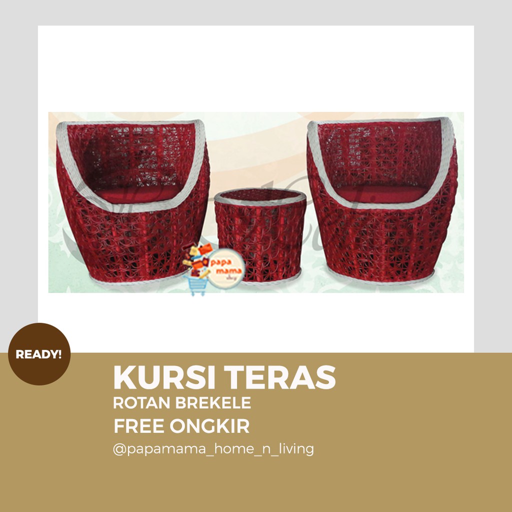 Kursi Rotan Sintetis Bulat Fullset Murah - Kursi Tamu -  Kursi Teras Brekele - Medan